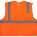 Ergodyne GloWear 8210HL-S Mesh Hi-Vis Safety Vest, Class 2, Economy, Single Size, 5XL, Orange 24539